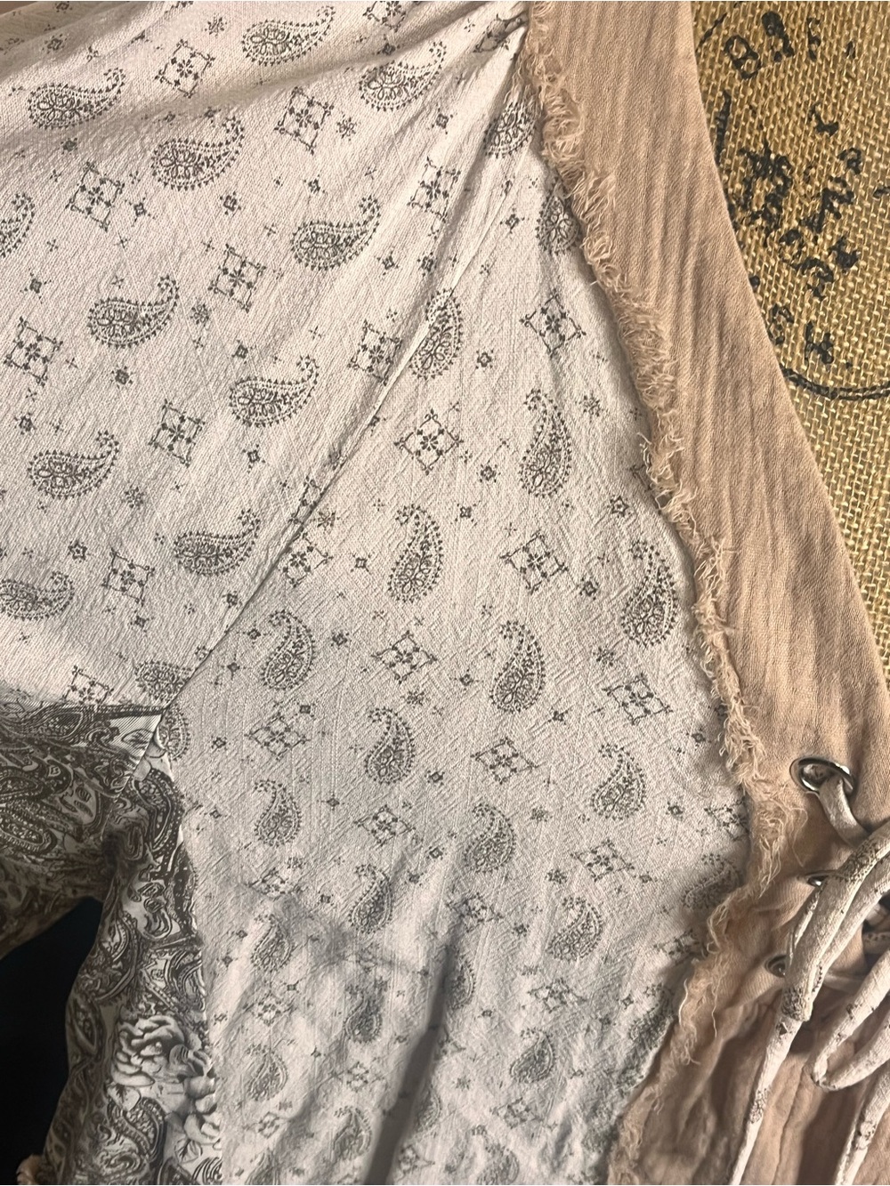 POL Bohemian Lace-Up Peasant Top - Picture 5 of 6